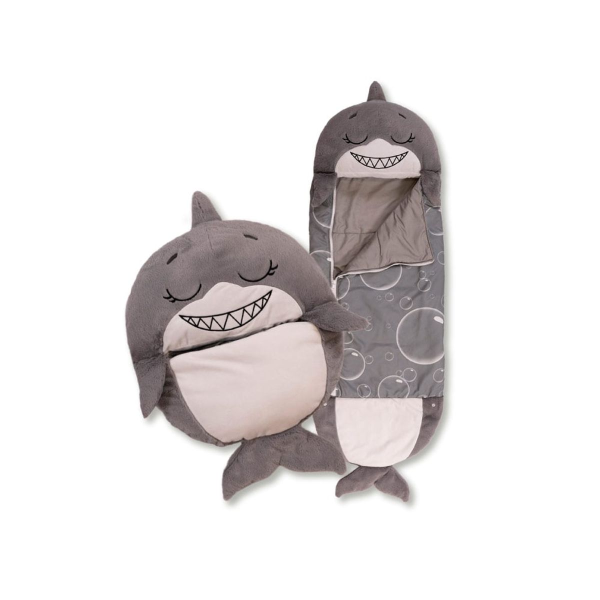HAPPY NAPPERS - Saco De Dormir Para Niños Happy Nappers Tiburón Gris Grande
