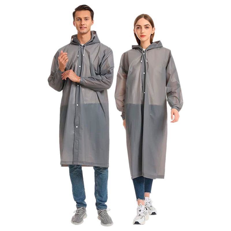 GENERICO - Capa Lluvia Adulto Botones Impermeable Eva Chaqueta Capota