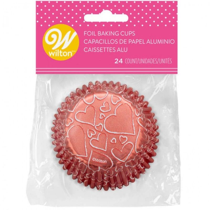 WILTON - CAPACILLOS CORAZONES ORO ROSA X 75 UND