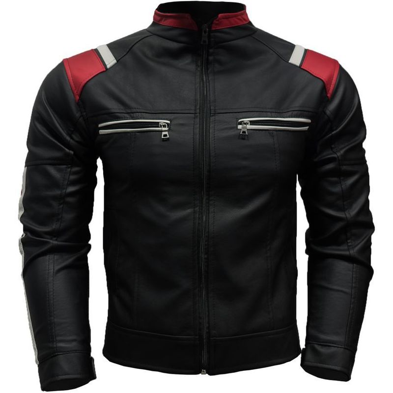 GENERICO - Chaqueta hombre caballero cuero sintético forrada ganesh d041 - negro