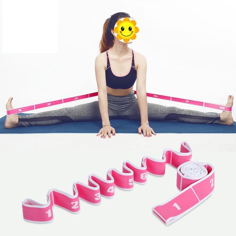 GENERICO - cinta elástica látex poliéster Yoga ejercicios color rosa