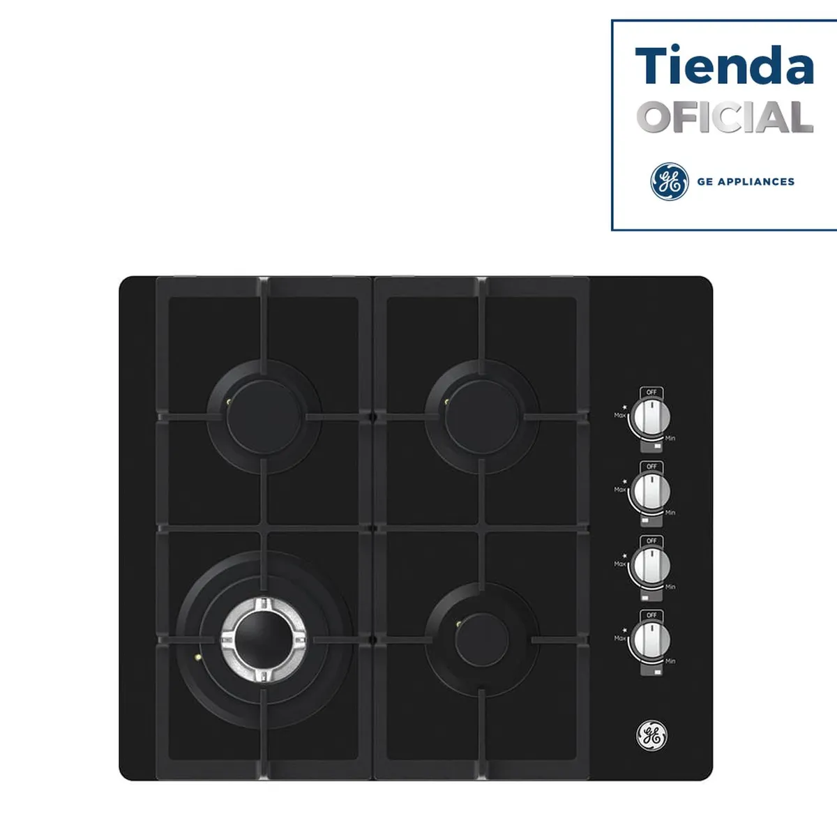 GENERAL ELECTRIC - Cubierta de empotrar a Gas 60cm Vidrio Negro GE CGG6025V1