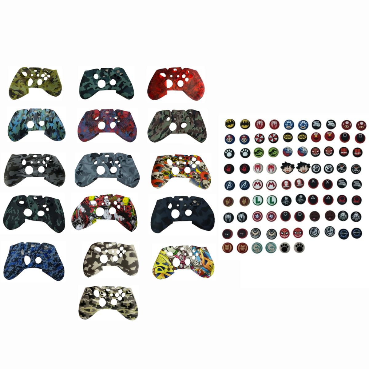 GENERICO - Protector Funda Silicona De Diseños + 2 Grips Para Control Xbox One