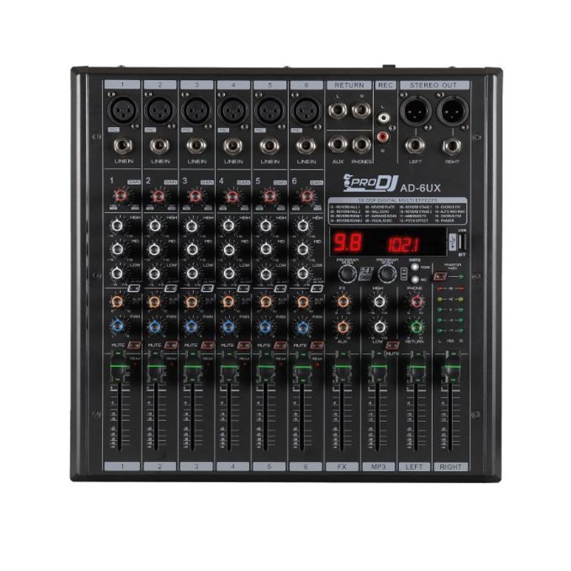 PRO DJ - Mezclador Análogo PRO DJ AD-6UX Negro