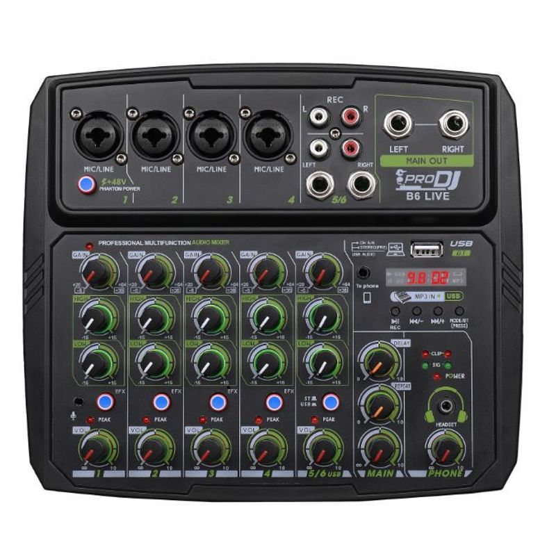 PRO DJ - Mezclador Análogo PRO DJ B6L Negro