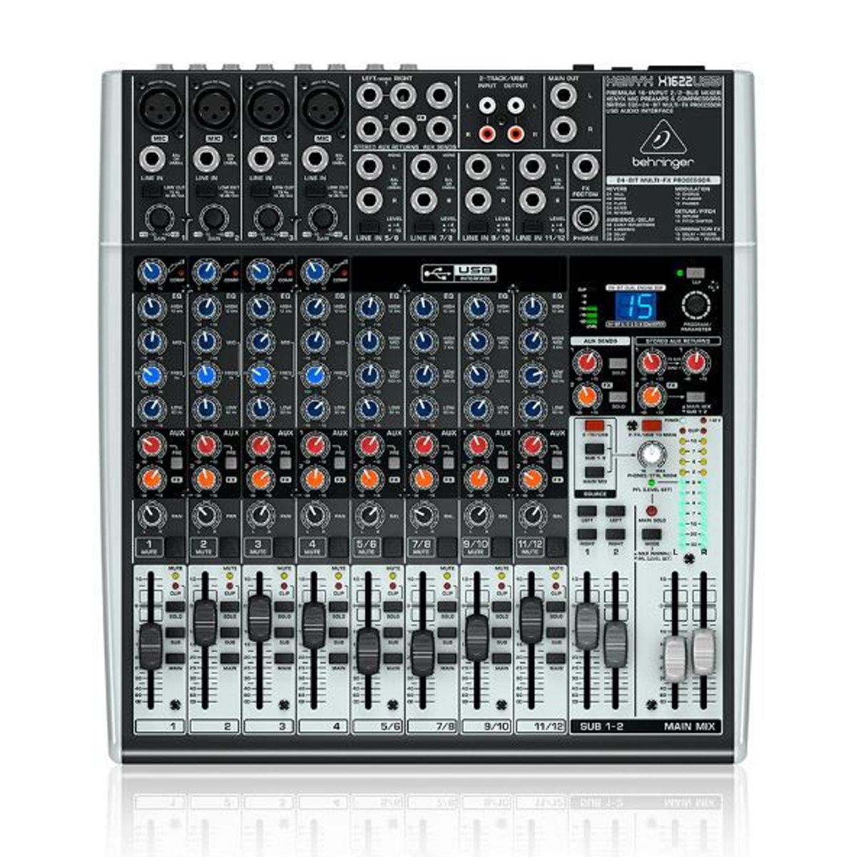 BEHRINGER - Mezclador Análogo BEHRINGER X1622USB Negro  Gris