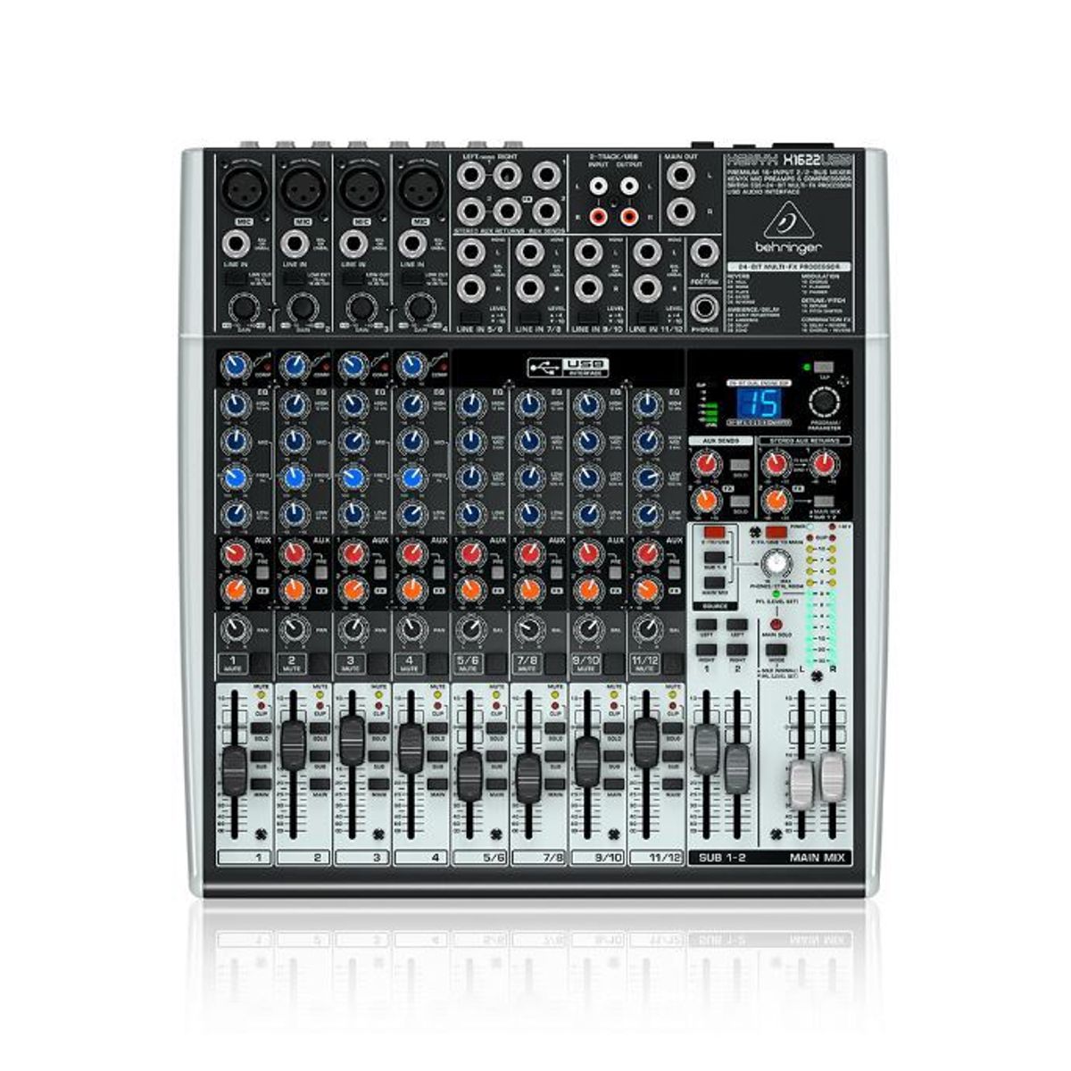 BEHRINGER - Mezclador Análogo BEHRINGER X1622USB Negro  Gris