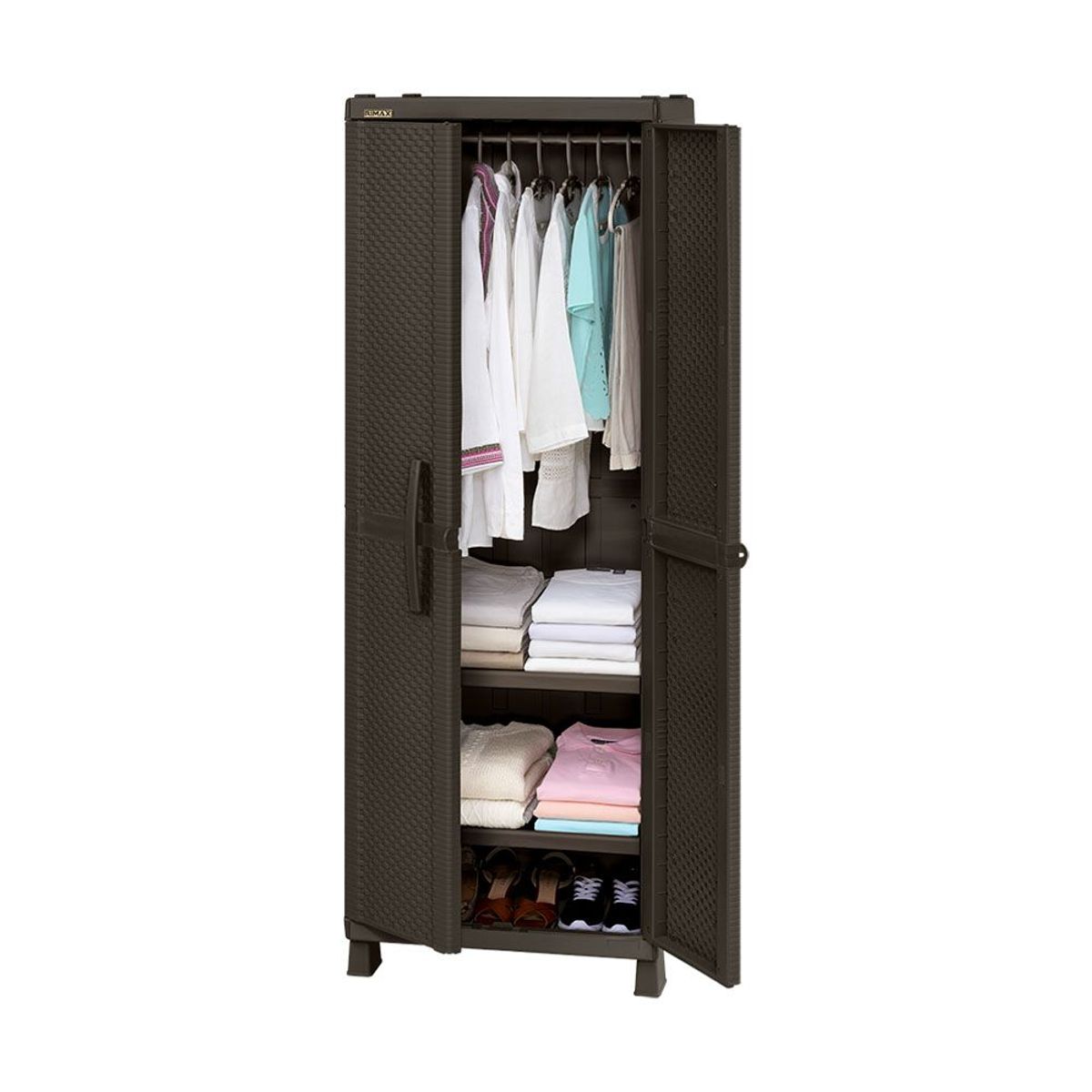 RIMAX - Armario para ropa apariencia rattan RIMAX - Wengue