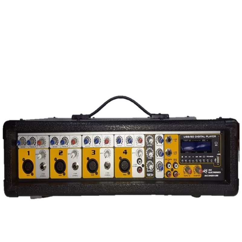 AVC - Consola de Audio AVC-0422-USB 4 Canales 200 Watts.