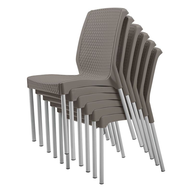 RIMAX - Silla Shia SIN Brazos RIMAX SET X 6 UND - Mocca