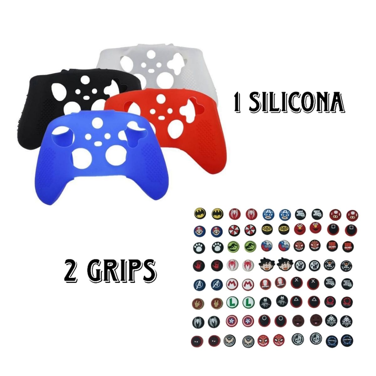 GENERICO - Protector Funda Silicona Unicolor + 2 Grips Para Control Xbox Series