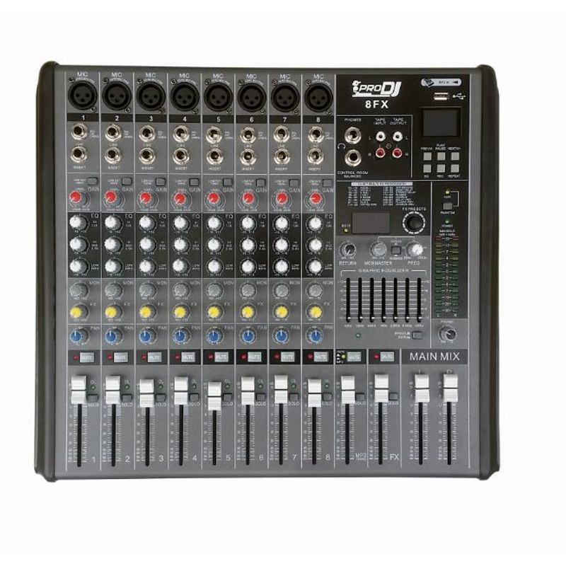 PRO DJ - Mezclador Análogo PRO DJ 8FX Negro