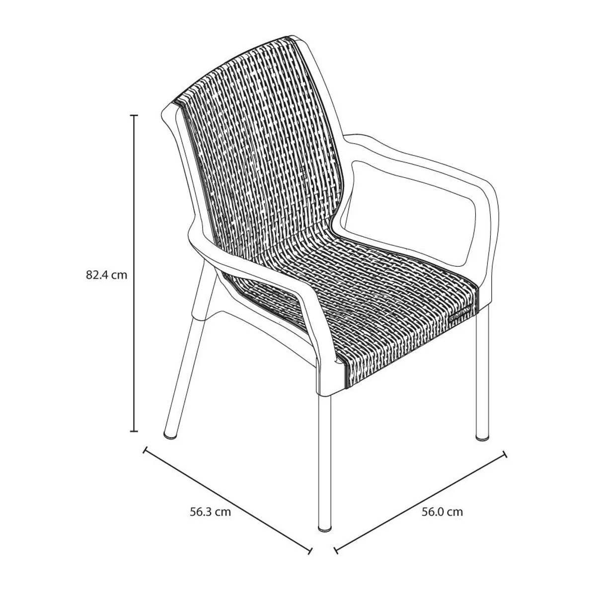 RIMAX - Silla Shia CON Brazos RIMAX SET X 6 UND - Mocca