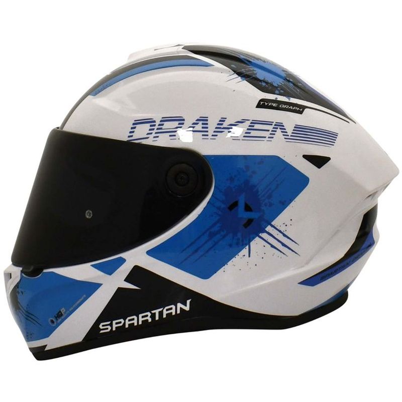 SPARTAN - CASCO MOTO SPARTAN DRAKEN TYPE AZUL BRILLO TALLA S