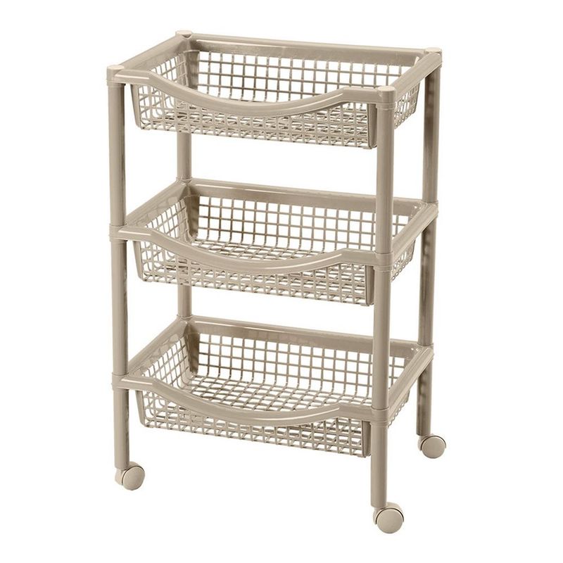 RIMAX - Canasta Móvil Rectangular De 3 Niveles Rimax Beige
