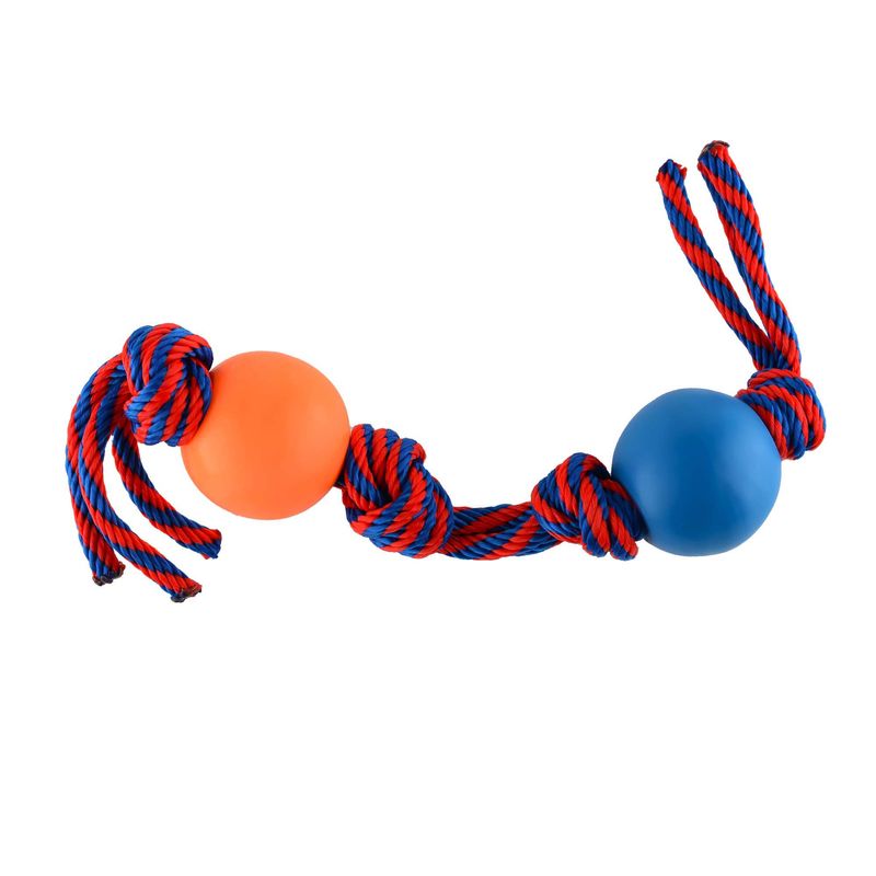 ENERGY PLUS - Juguete Cuerda y Pelotas Perros Pequeños Naranja
