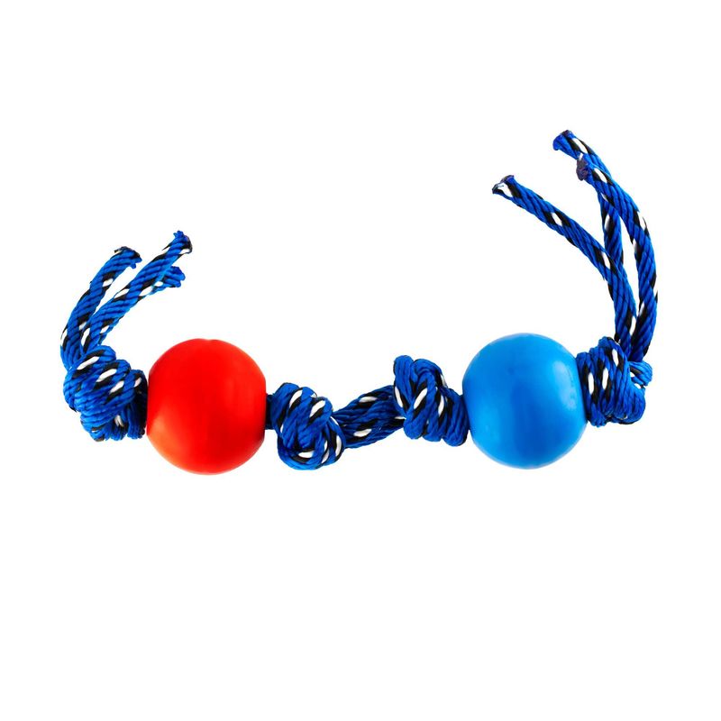 ENERGY PLUS - Juguete Cuerda y Pelota para Perros pequeños Rojo
