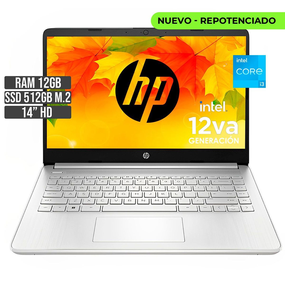 HP - PORTATIL HP INTEL CORE I3-1215U SSD 512GB RAM 12GB LED 14 HD