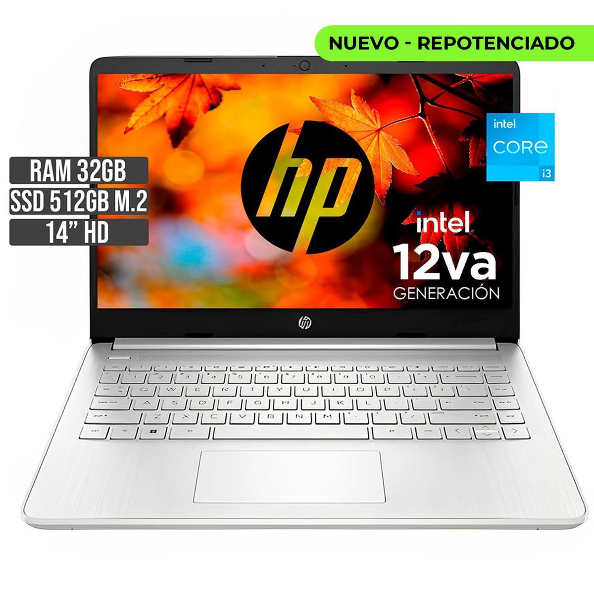 HP - Portátil HP Intel Core i3 1215U 32GB RAM 512GB SSD 14 HD