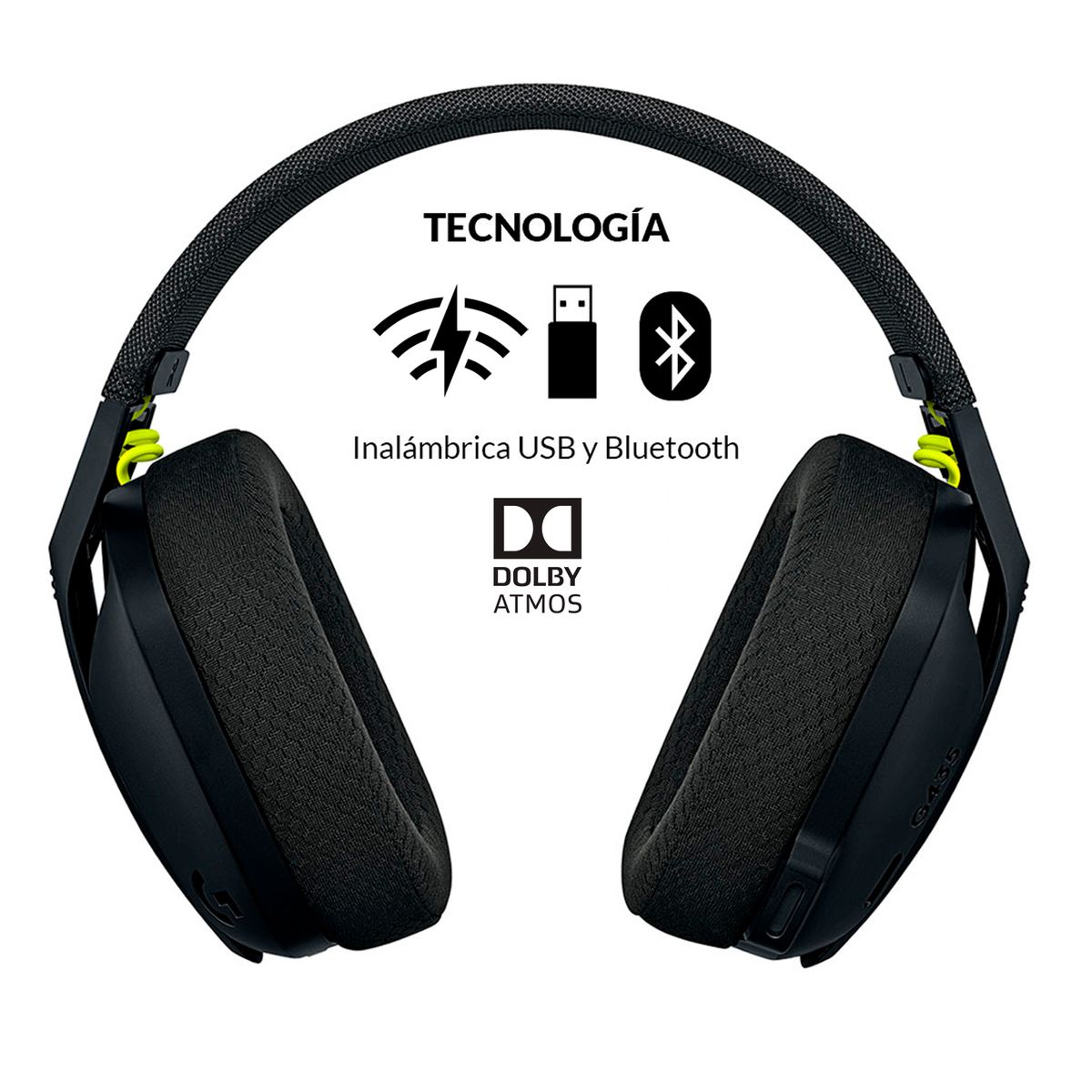 LOGITECH - Diadema Gamer Logitech G435 Inalám LIGHTSPEED PS5 MAC PC