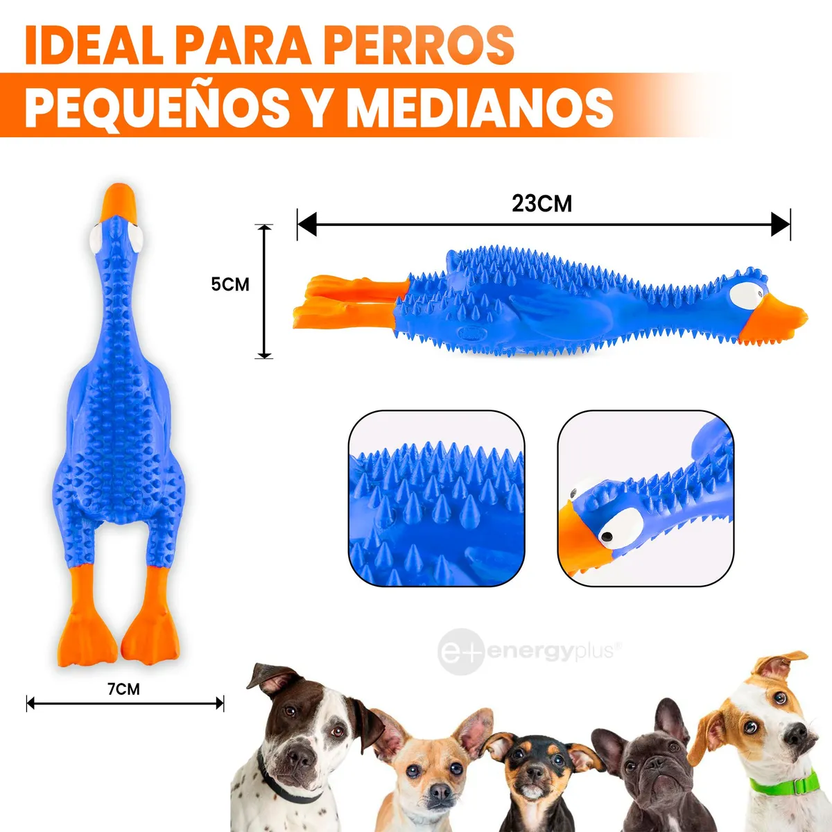 ENERGY PLUS - Pato Goma Antisarro Perros Peq y Medianos Azul