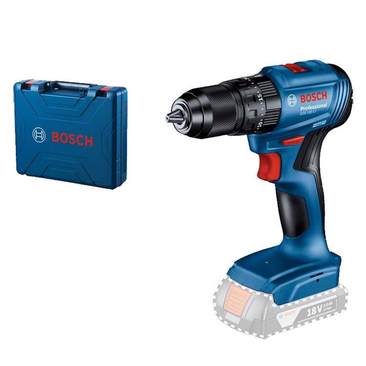BOSCH - Taladro Inalámbrico Percutor De 12 18v Bosch Gsb 185-li