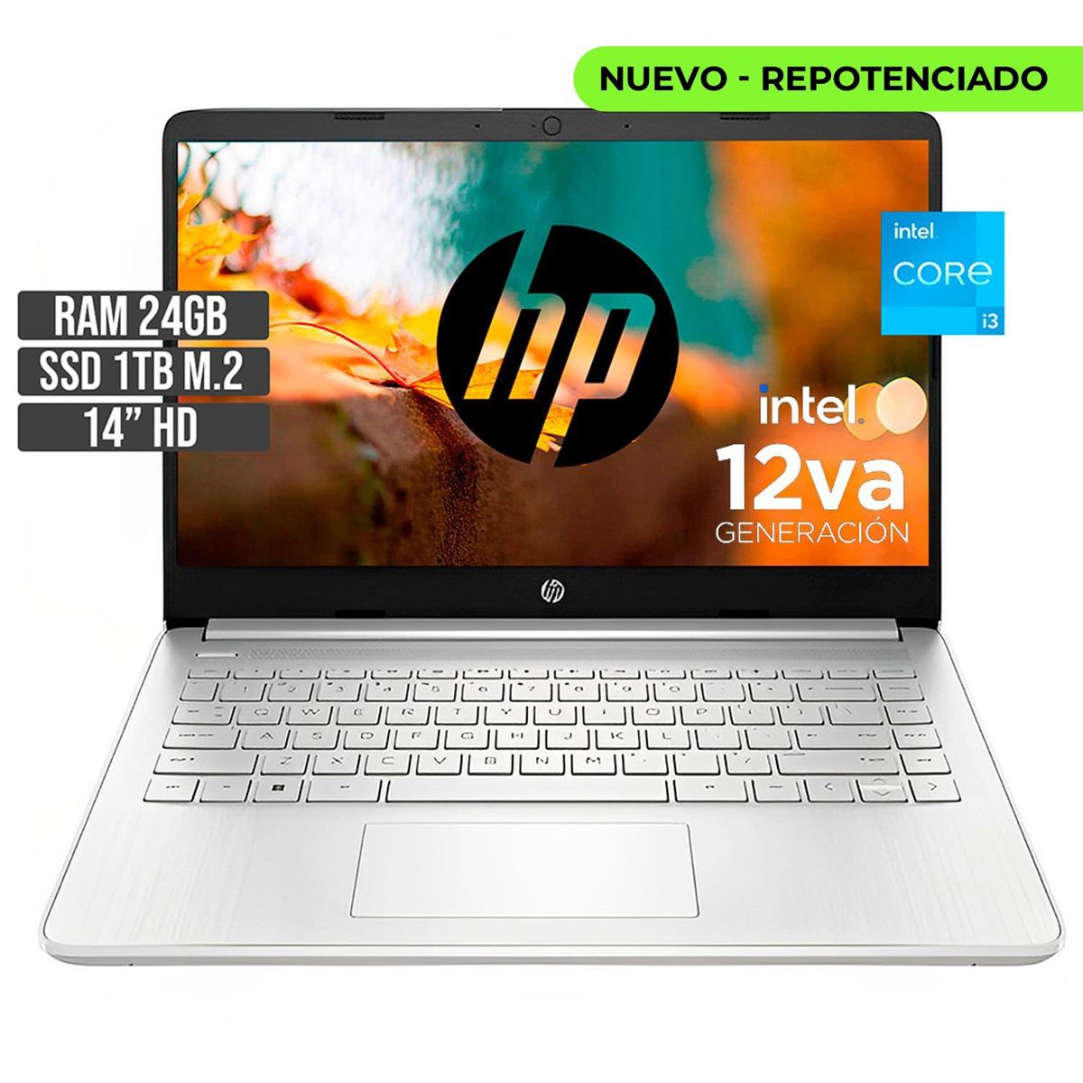 HP - Portátil HP Intel Core i3 1215U 24GB RAM 1TB SSD 14 HD