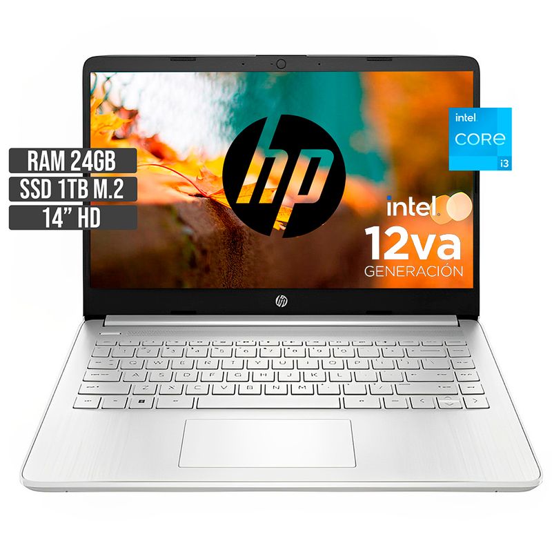 HP - Portátil HP Intel Core i3 1215U 24GB RAM 1TB SSD 14" HD