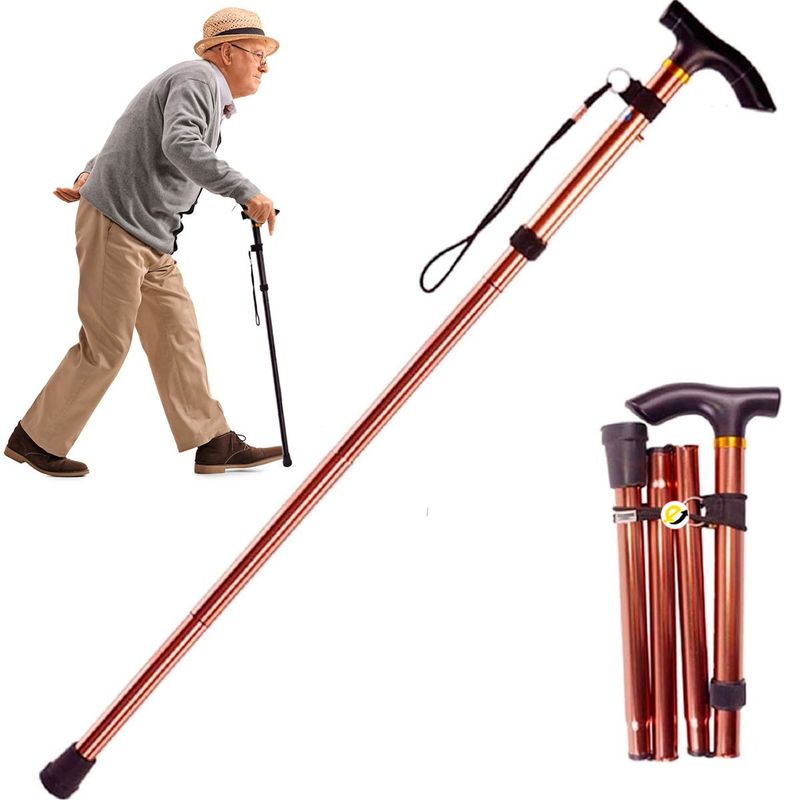 GENERICO - Baston Didactico Plegable Extendible Multialturas Café