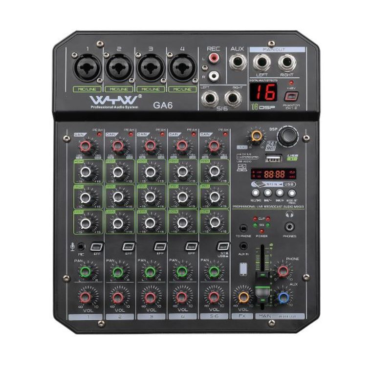 PRO DJ - Mezclador Análogo PRO DJ GA06 Negro