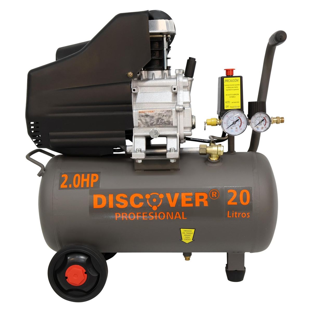 DISCOVER - Compresor 2HP + Aerografo + Manguera + Mascara DISCOVER