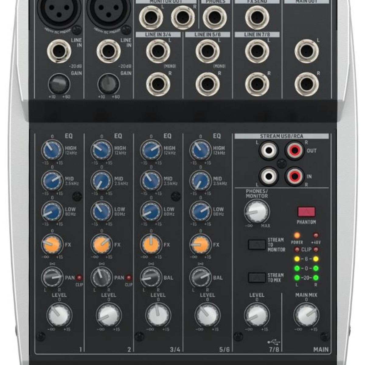 BEHRINGER - Mezclador Análogo BEHRINGER XENYX 802S Negro  Gris