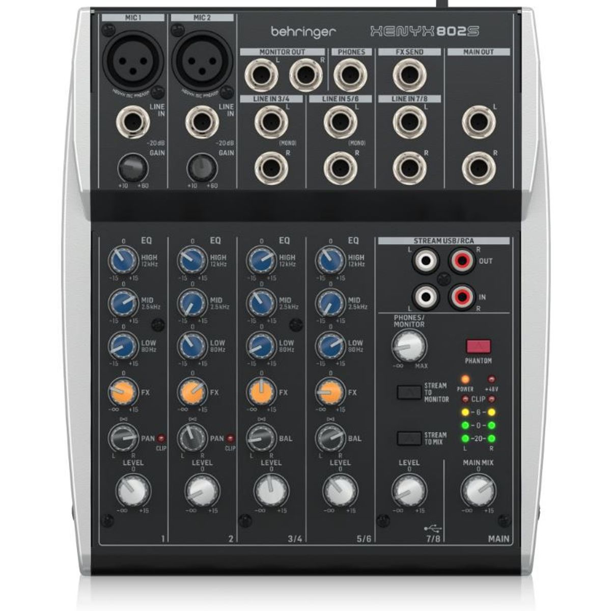 BEHRINGER - Mezclador Análogo BEHRINGER XENYX 802S Negro  Gris
