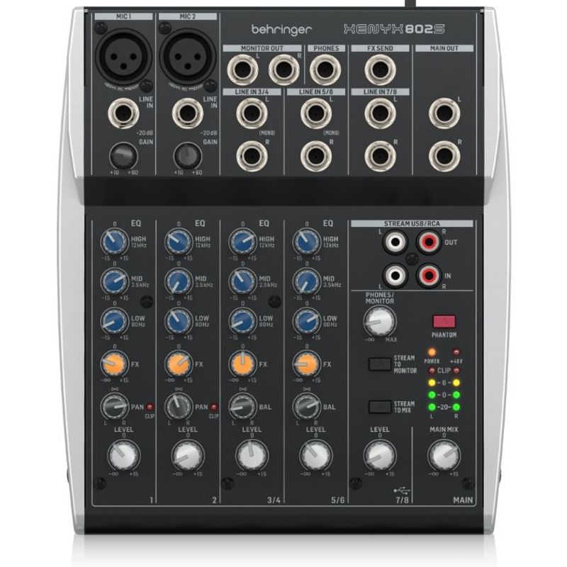 BEHRINGER - Mezclador Análogo BEHRINGER XENYX 802S Negro  Gris
