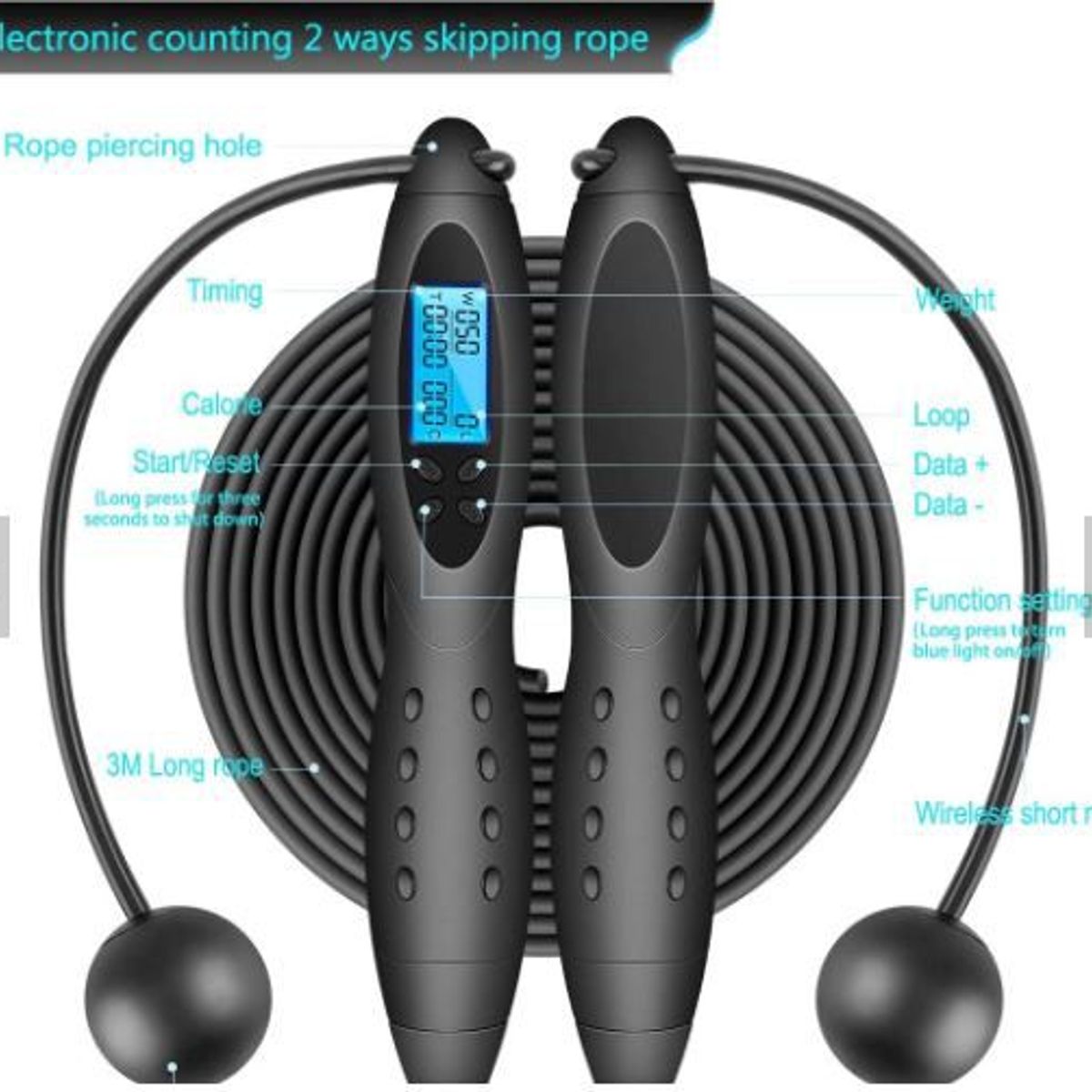 GENERICO - CUERDA PARA SALTAR CONTEO DIGITAL  pesos