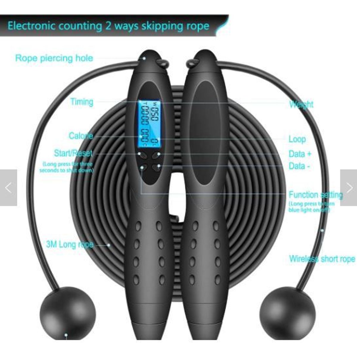 GENERICO - CUERDA PARA SALTAR CONTEO DIGITAL  pesos