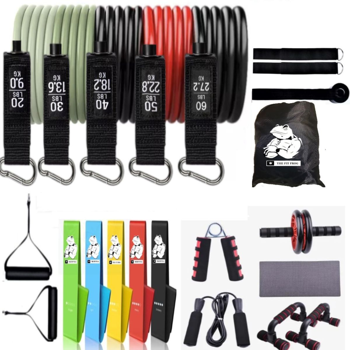 GENERICO - Kit De Bandas De Resistencia Tubulares ENTRENAMIENTO 200 LBS