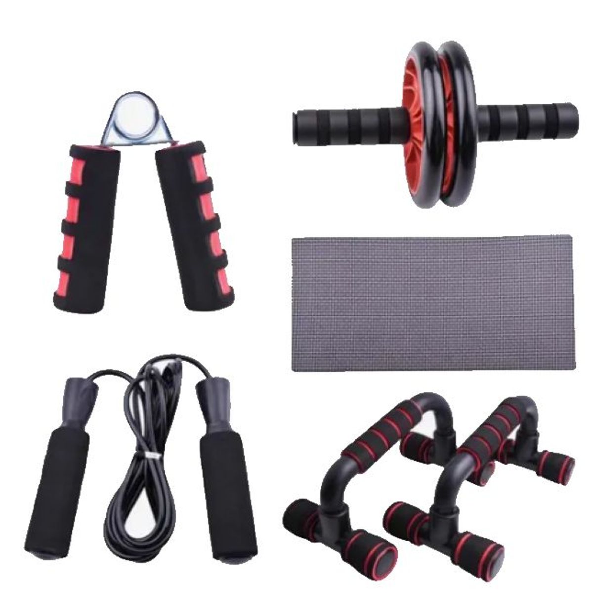 GENERICO - Kit Push Up Rueda Abdominal Lazo Para Saltar Set Ejercicio
