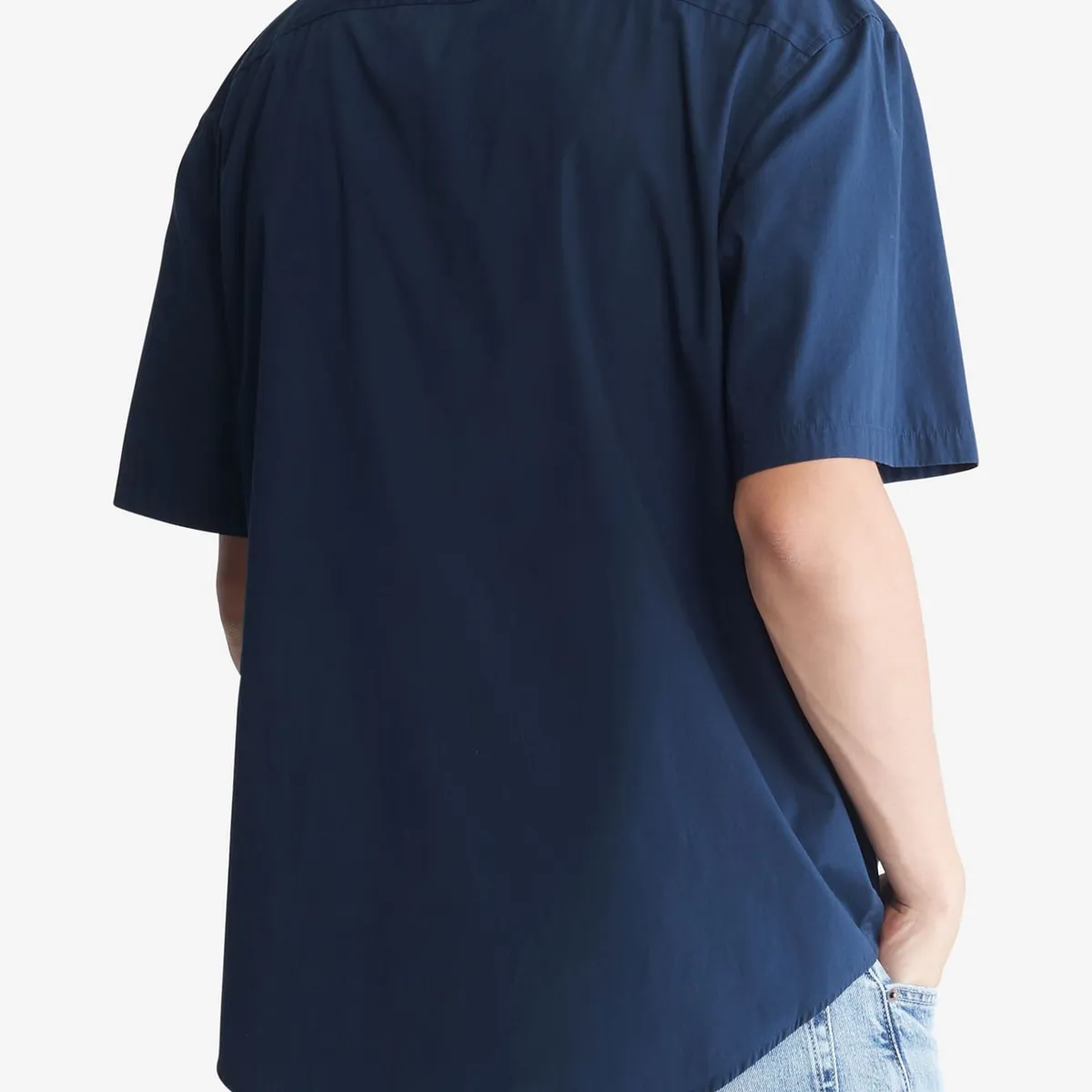 CALVIN KLEIN - Camisa Azul Sencilla Y Solida Con Logo Calvin Klein