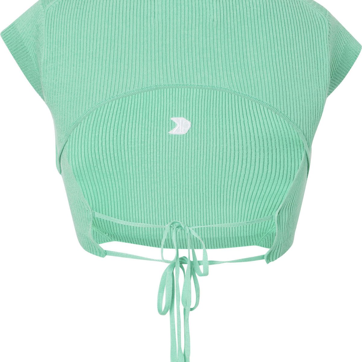 CALVIN KLEIN - Crop Top Verde De Punto Cropped Con Espalda Abierta Calvin Klein