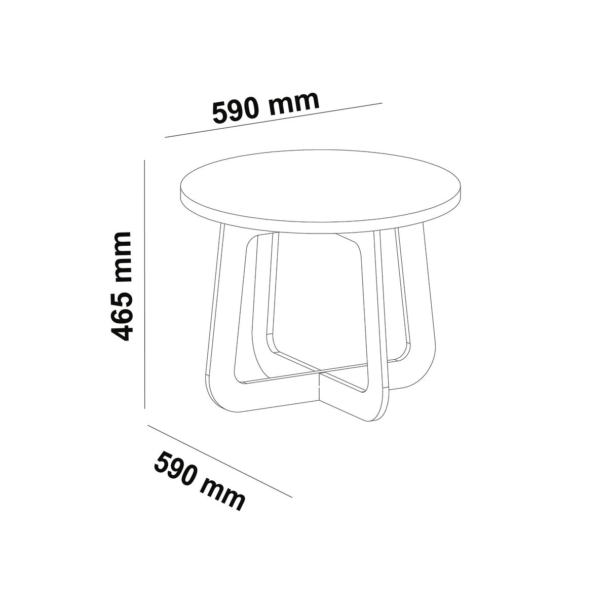 BERTOLINI - Mesa De Centro Jasmin 59x59cm en MDP Roble con blanco