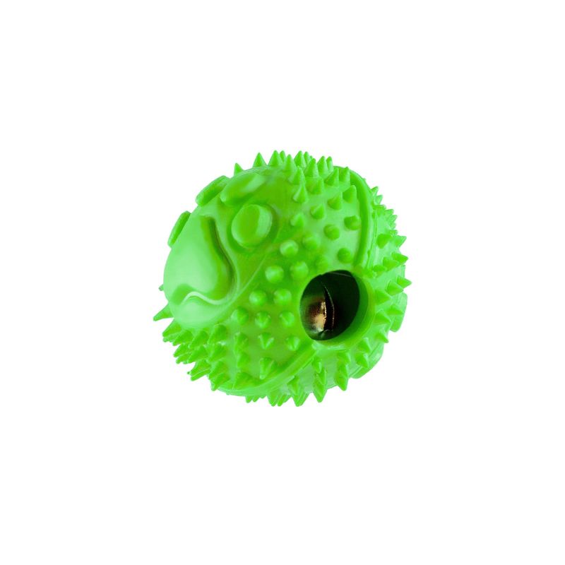 ENERGY PLUS - Pelota de Goma con cascabel y puntas suaves gatos Verde