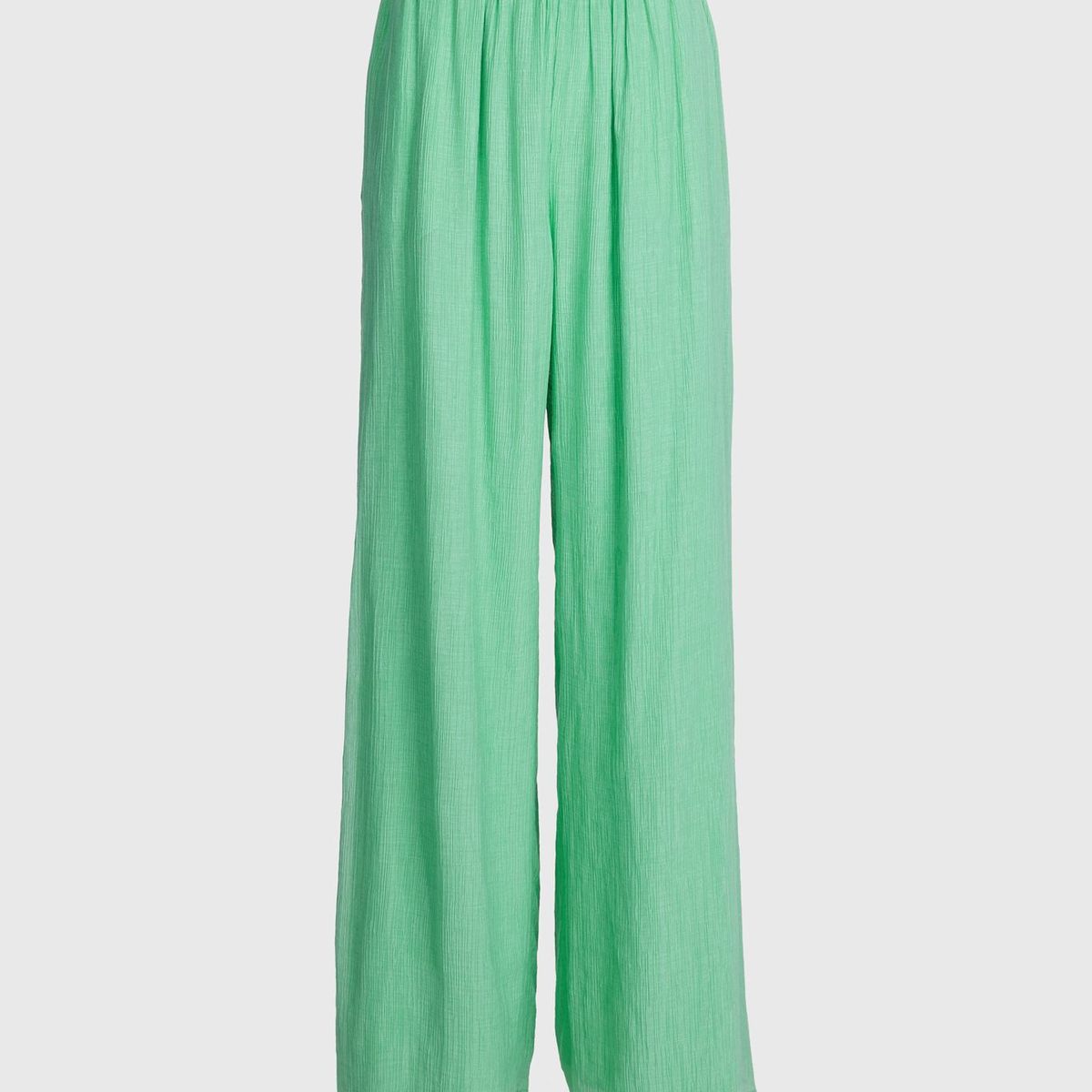 CALVIN KLEIN - Pantalón Ancho Fruncidos Mujer Verde Calvin Klein