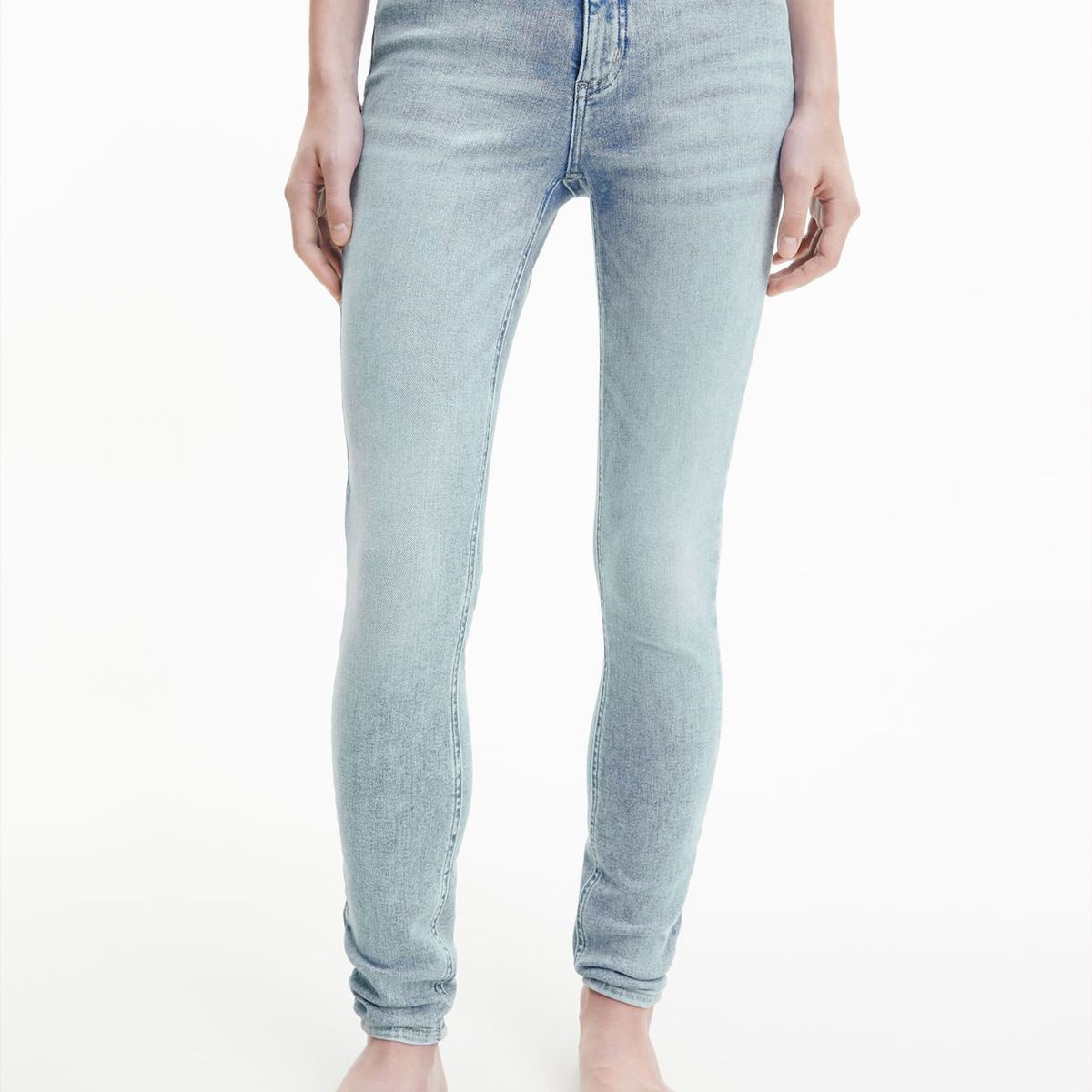 CALVIN KLEIN - Pantalón De Jeans Azul De Tiro Alto Para Mujer Calvin Klein