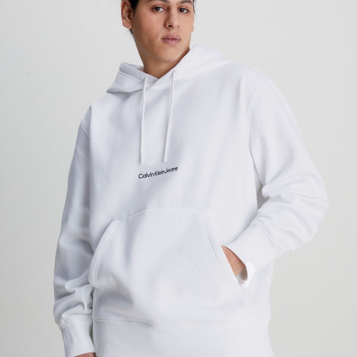 CALVIN KLEIN - Sudadera Con Capucha Y Logo Hombre Blanco Hombre Blanco Calvin Klein