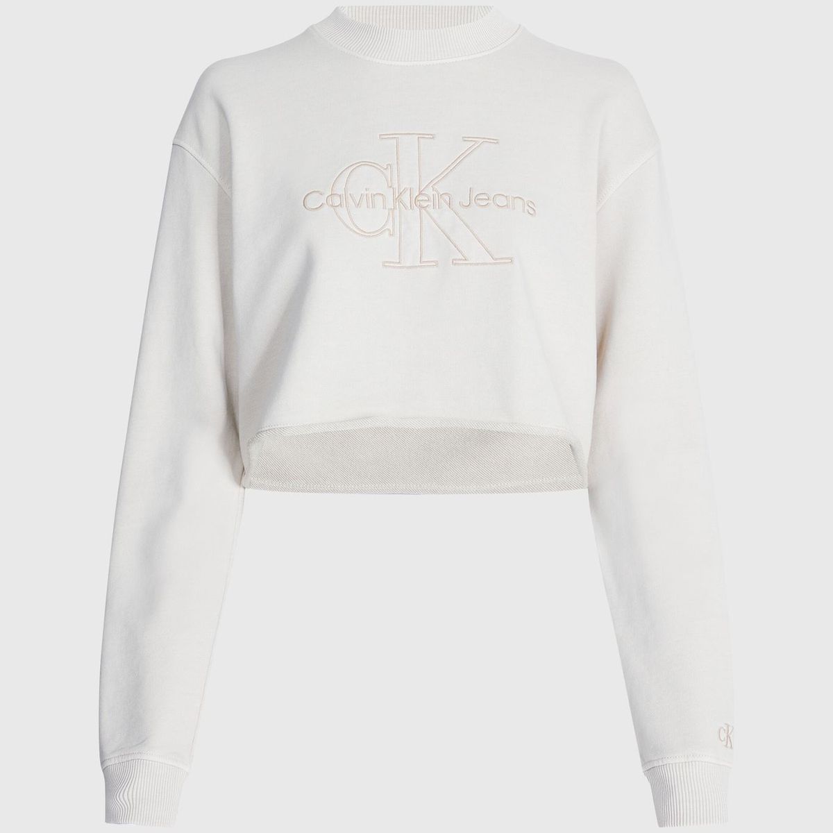 CALVIN KLEIN - Saco Cropped Bordada Calvin Klein Mujer Beige