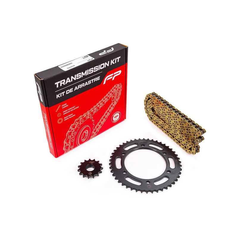 FIREPARTS - Kit Arrastre Neg Con Cadena Dorada 15-46t 428-136 6h Fz25