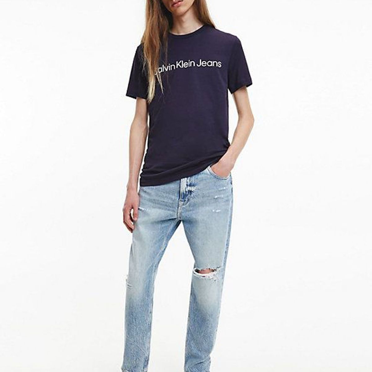 CALVIN KLEIN - Camiseta Con El Logo Hombre Azul Oscuro Calvin Klein