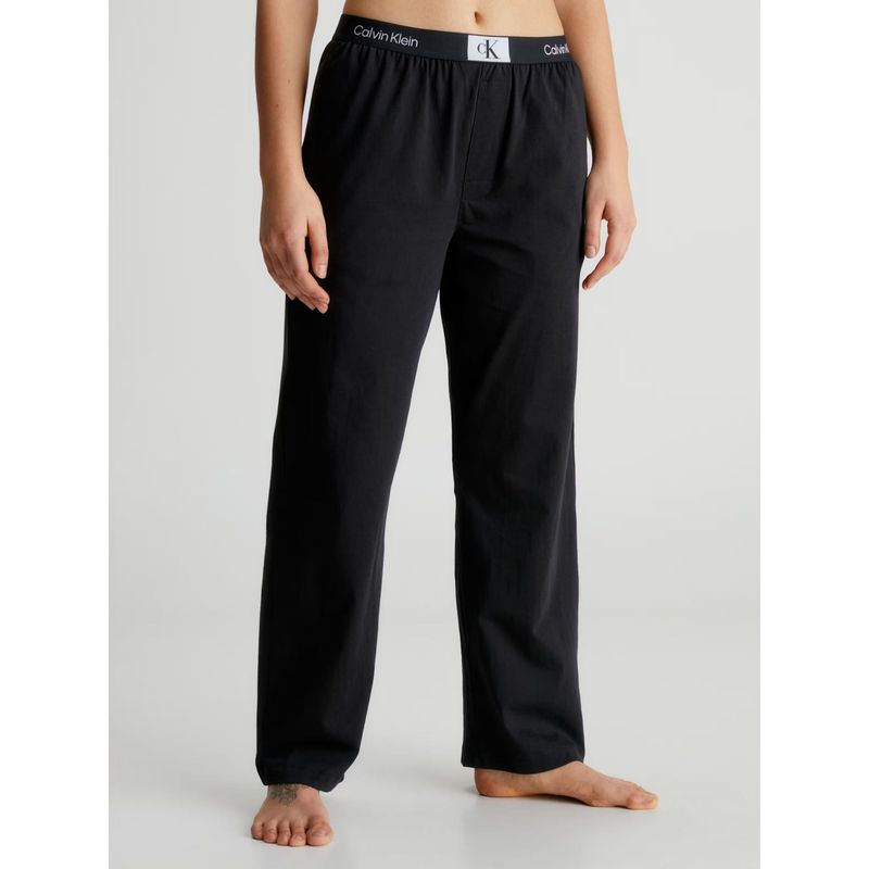 CALVIN KLEIN - Pantalón Largo De Pijama Mujer Negro Calvin Klein