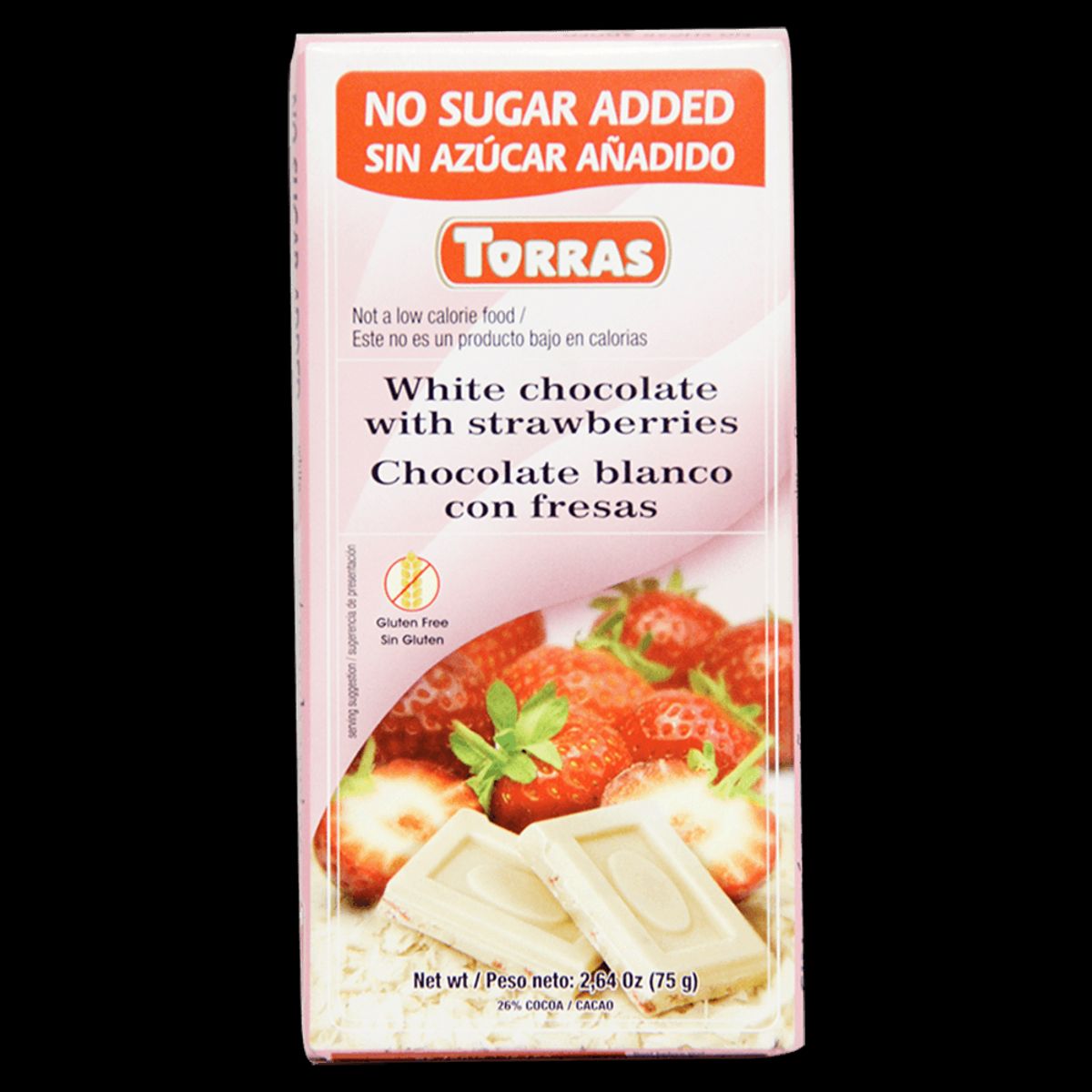 TORRAS - Chocolate Blanco Con Fresas 75Gr.Tableta